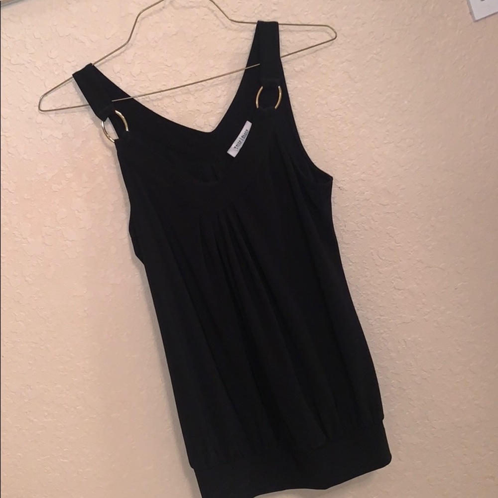 White House Black Market black and gold tank top